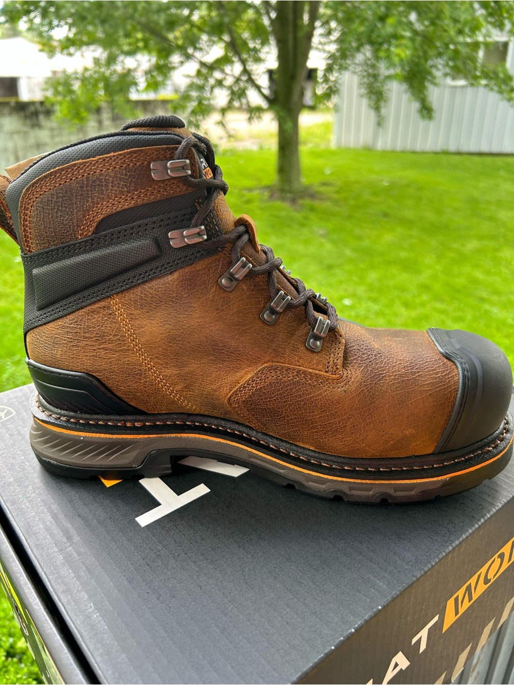 Men's Ariat Brown Work Boot with Protective Toe